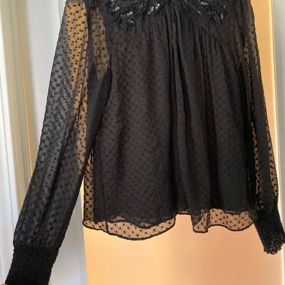 Zara Swiss Dot Sheer Blouse - Picture 13 of 14